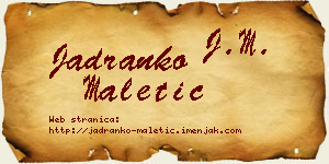 Jadranko Maletić vizit kartica